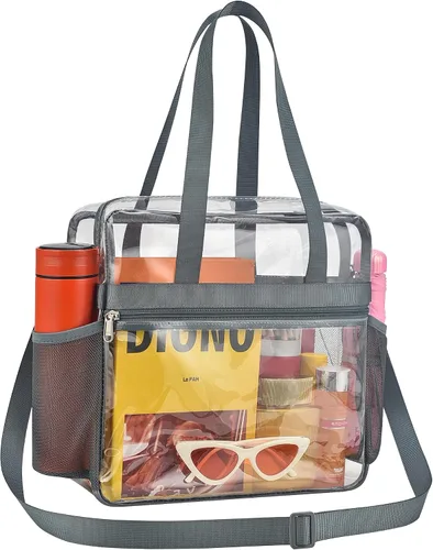 Miniatura 8 de Lyingflat Bolsa transparente para eventos de estadio - 12x6x12, bolsa de deporte transparente con correas reforzadas para el hombro