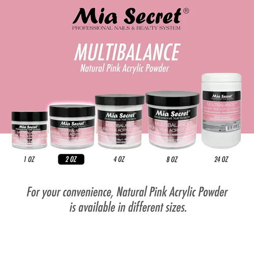 Miniatura 3 de Mia Secret Multibalance Natural Rosa Acrílico Polvo 2 Oz