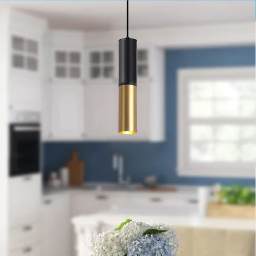 Miniatura 2 de Moderno juego de 3 mini lámparas colgantes de metal dorado negro lámparas de techo con bombilla LED colgante luz para cocina, isla, sala de estar