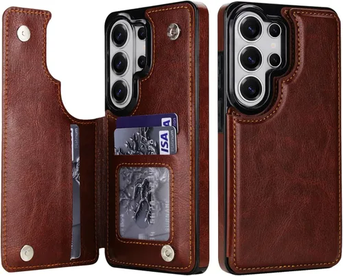 Miniatura 20 de Funda tipo billetera compatible con Galaxy S23 Ultra con soporte para tarjeta de crédito, ranura para tarjeta de identificación, a prueba de golpes