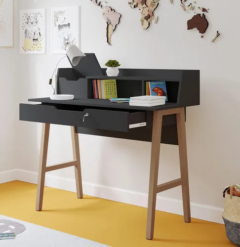 Miniatura 10 de Crafts and Comfort - Escritorio Pequeño Roma de Diseño Moderno para Dormitorio, Escritorio de Escritura Rosa de 40 Pulgadas con Estante Superior