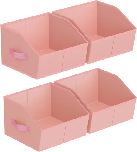 Miniatura 33 de Homsorout Organizador trapezoidal para armario, cestas grandes para organizar, caja de almacenamiento de tela para estantes, cubos de almacenamiento