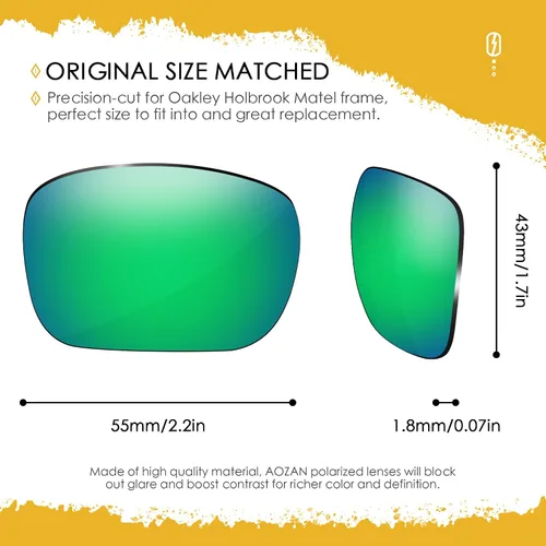 Miniatura 23 de Lentes de repuesto ANSI Z87.1 para gafas de sol Oakley Holbrook Metal OO4123