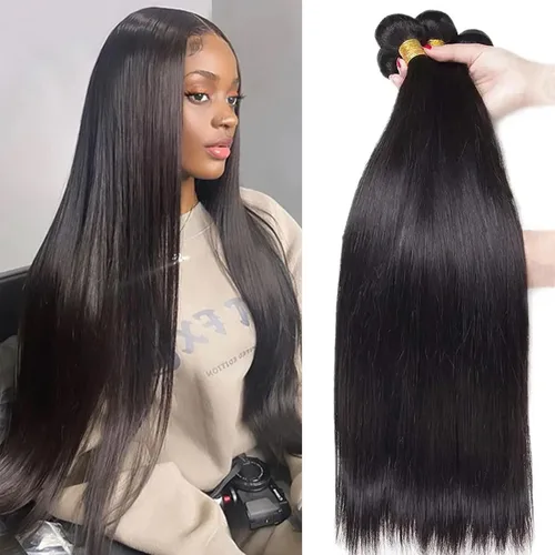 Miniatura 33 de Extensiones de cabello humano lacio 12A con cierre de encaje HD de 5 x 5 (16, 18, 20 + 14 pulgadas), tejido de cabello humano virgen brasileño 100%