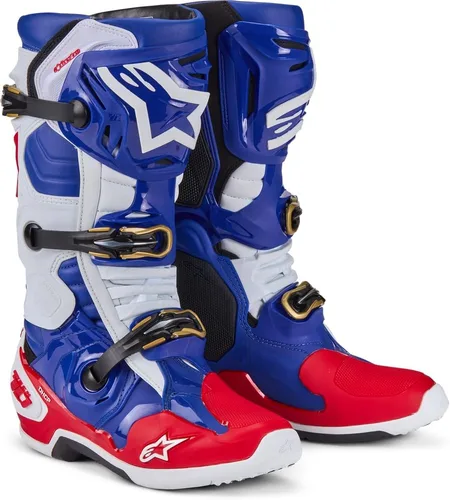 Miniatura 10 de Alpinestars Tech 10 Botas de motocross de alto rendimiento, con certificación CE, 7, negro/rojo Fluo