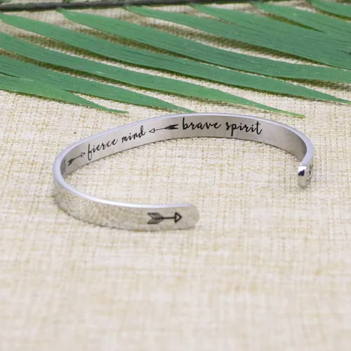 Miniatura 3 de JoycuFF Pulseras de acero inoxidable para mujer, con frase inspiradoramantra (en inglés) oculta, un regalo para mostrarle tu apoyo a tus amigas