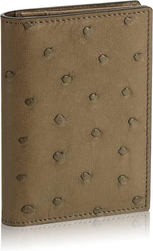 Miniatura 12 de Funda de piel para tarjetas de visita para hombres y mujeres, piel de becerro italiana Café