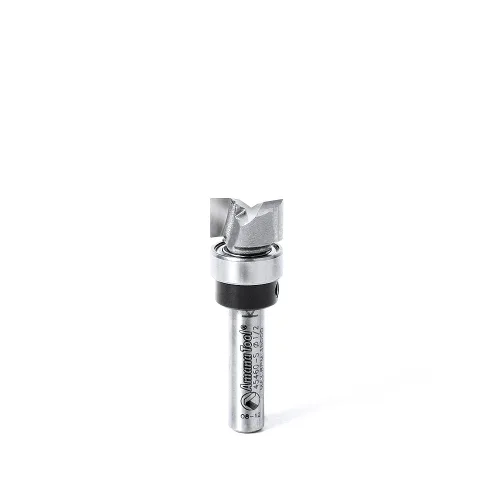 Amana Tool 45460-3US Broca de enrutador con punta de carburo, plantilla de inmersión de recorte uniforme, ángulo de corte superior, 1/2 pulg. de