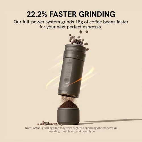 Miniatura 5 de OutIn Fino - Molinillo de café eléctrico portátil, molinillo de granos de café ajustable con 28 ajustes de molienda precisos, molinillo de café