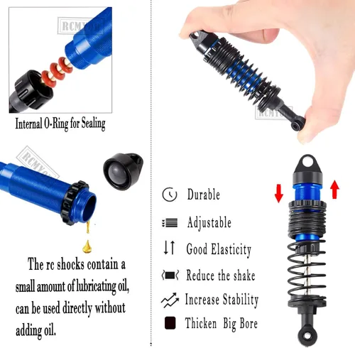 Miniatura 5 de Pieza de Actualización para 1/10 Slash 2WD/Slash 2WD VXL, Amortiguadores RC Big Bore de Aleación, Brazo de Suspensión, Bloque Caster, Bloques