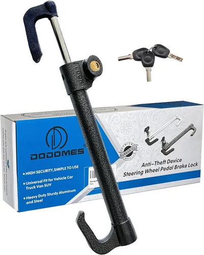 Dispositivo antirrobo para volante de automóvil, bloqueo de freno de pedal de volante, doble gancho retráctil, productos de seguridad para