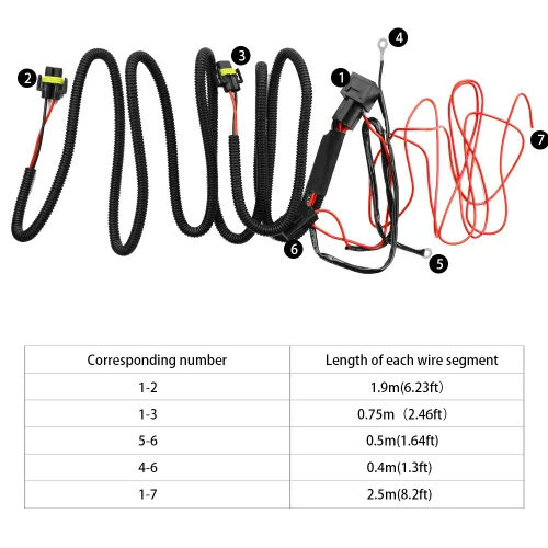Miniatura 6 de H11 880 881 H8 Kit de Arnés de Cableado de Relé Universal 40A Se Adapta a Ensamblajes de Conversión de Luz Antiniebla LED Automotriz