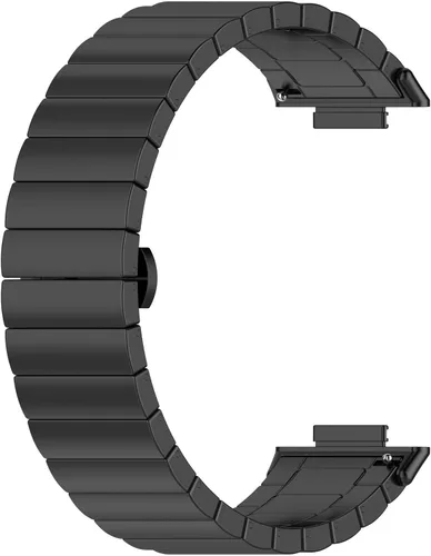 Miniatura 3 de Correa de reloj compatible con Huawei Watch Fit 2, pulsera de metal de acero inoxidable para mujeres y hombres para Huawei Watch Fit 2 (negro)