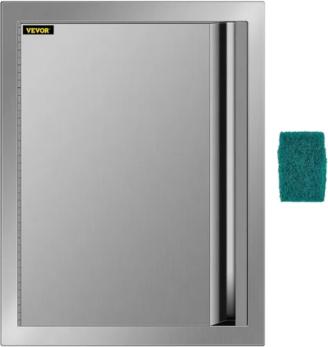Miniatura 23 de VEVOR Puerta de acceso para barbacoa de 24 x 24 pulgadas, puerta doble para barbacoa de acero inoxidable con mango empotrado, puertas de cocina al