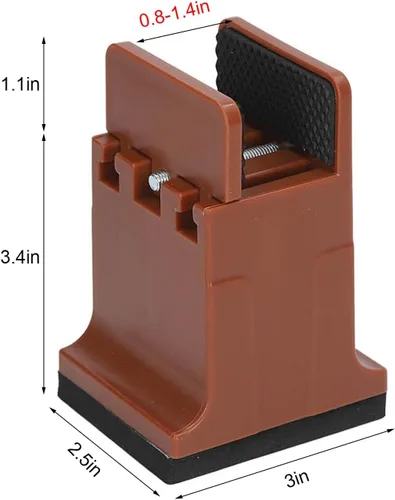 Miniatura 2 de HURRISE 4 elevadores de cama, elevador de goma para muebles, bloques de cama elevados, elevadores de sofá, mesa de escritorio, almohadillas de Marrón