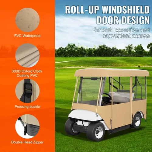 Miniatura 5 de Happybuy Golf Cart Enclosure, 4-Person Golf Cart Cover, 4-Sided Fairway Deluxe, 300D Waterproof Driving Enclosure with Transparent Windows, Fit for