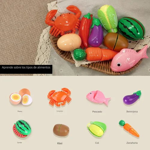 Miniatura 2 de GILOBABY Accesorios de Cocina de Juguete, Conjuntos de Comida de Juguete para Cocina de Juguete para Niños con Juego de Ollas y Sartenes, Utensilios