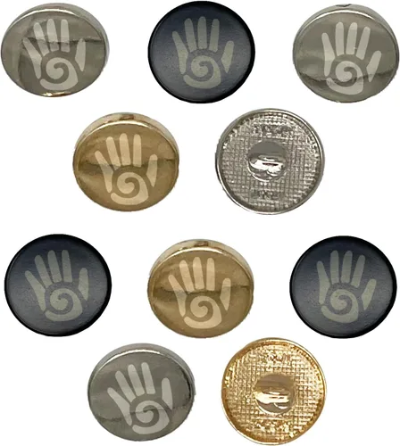 Southwestern Style - Botones redondos de vástago metálico con remolino de 0.6 pulgadas (0.591 in) para costura, juego de 10 unidades, color negro