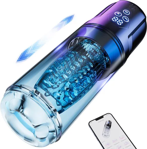 Miniatura 8 de Masturbador automático masculino juguete sexual con 10 vibraciones, 8 patrones de empuje y rotación, juguetes sexuales masculinos para hombres