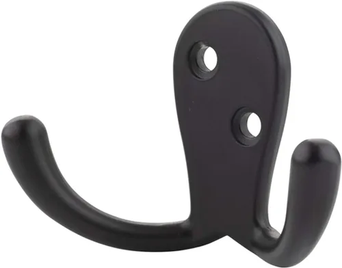 Miniatura 3 de Amazon Basics Gancho curvado de zinc para bata, color negro plano, paquete de 5 Curved