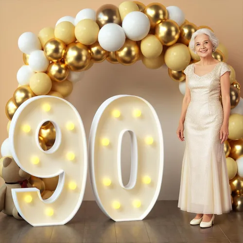 Miniatura 11 de imprsv Letras de marquesina iluminadas, letras de mosaico de 1.2 m con luz para decoración de baby shower, graduación, gran J para decoraciones