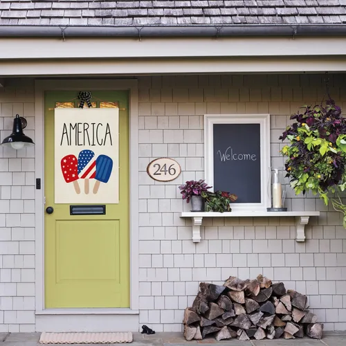 Miniatura 4 de AVOIN colorlife Bandera de casa de paletas de estrellas y rayas estadounidenses de doble cara en el exterior, patriótica de Estados Unidos, 4