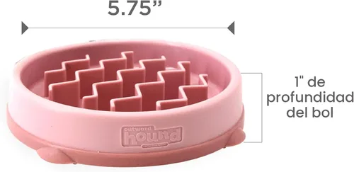 Miniatura 7 de Outward Hound Comedero Pequeño Divertido de Alimentación Lenta, Rompecabezas para Comedores Rápidos, Cachorros, Gatos y Perros Pequeños, Comida Rosa