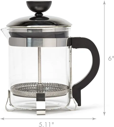 Miniatura 2 de Primula, prensa francesa clásica para 8 tazas de café, con manija negra, Cromado