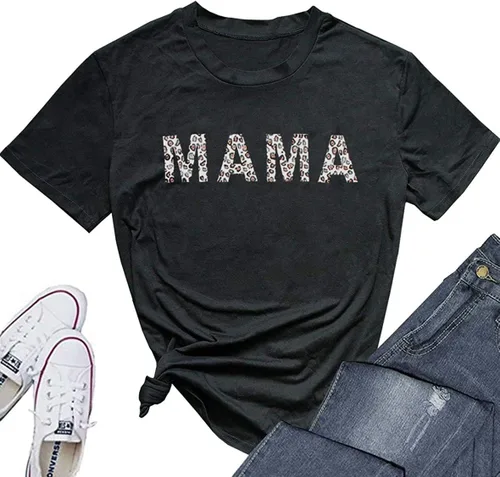 Camisetas de béisbol para mujer, para el día del juego, divertidas letras impresas, camiseta de béisbol para mamá, camiseta casual con estampado de