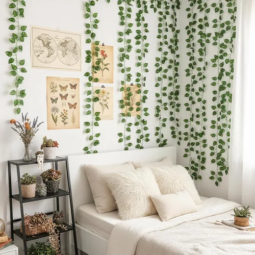 Miniatura 5 de CEWOR Paquete de 10 enredaderas artificiales para decoración de habitaciones, guirnalda de hiedra artificial, enredaderas falsas para colgar plantas
