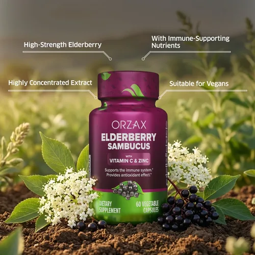 Miniatura 3 de ORZAX Cápsulas de saúco, suplemento de apoyo inmunológico con vitamina C y zinc de saúco, suplemento antioxidante para mujeres y hombres