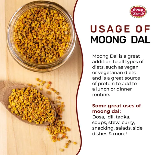 Miniatura 4 de Moong Dal 2 libras (frijoles secos divididos) ~ Lentillas doradas indias ~ 100% natural y puro – por Spicy World