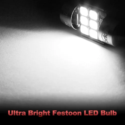 Miniatura 3 de Yorkim Bombilla LED De3175 de 1.102 in, color blanco, súper brillante, 1.102 in, 1.142 in, sin errores, CANBUS 6-SMD 2835 Chipsets para luces