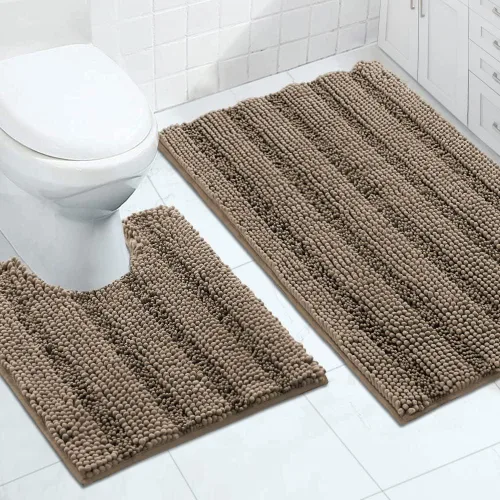 Miniatura 54 de Turquoize Alfombras de Baño de Chenilla Peludas Alfombra de Baño Antideslizante Gruesas Alfombras Peludas para Baño Chenilla Juego de Alfombra