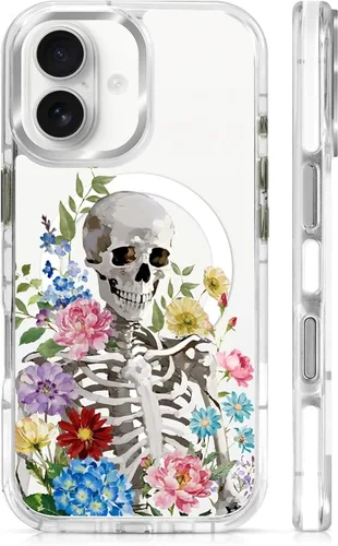 Miniatura 44 de Funda para iPhone 13/14 [compatible con Magsafe], funda magnética transparente de silicona a prueba de golpes con patrón de versículos de la Biblia