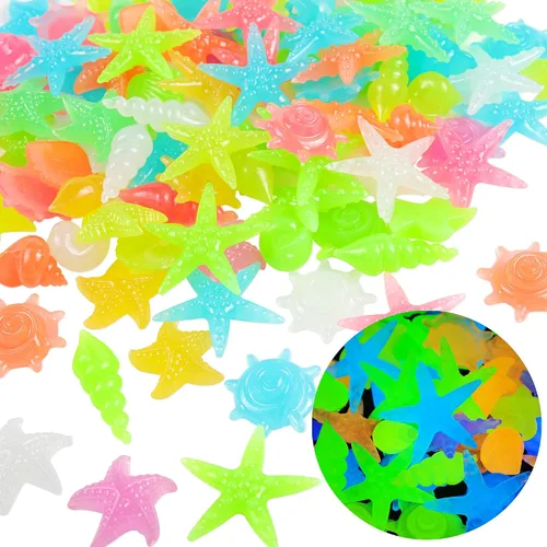 Miniatura 15 de OSOPOLA 150 PCS Piedras Luminosas - Rocas Luminosas Azules Decoraciones DIY Guijarros Decorativos para Acuario Pecera Acera Jardín Camino Patio