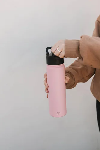 Miniatura 7 de Simple Modern botella de agua reutilizable con tapa con pajilla, termo de acero inoxidable con aislamiento al vacío, para gimnasio y deportes, Vibes