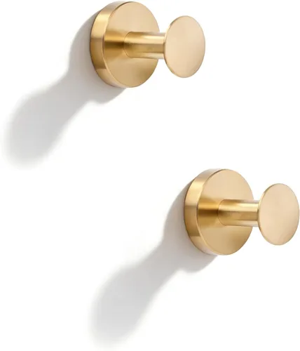 NEWRAIN Ganchos para toallas de baño, paquete de 2 toalleros para pared de baño, puerta de armario, cocina, dormitorio, hotel, diseño moderno y sin