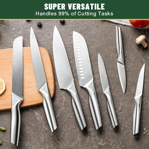 Miniatura 8 de Juego de cuchillos, EWFEN - Juego de 14 piezas de cuchillos de cocina con bloque, cuchillos de acero inoxidable alemán con afilador de cuchillos
