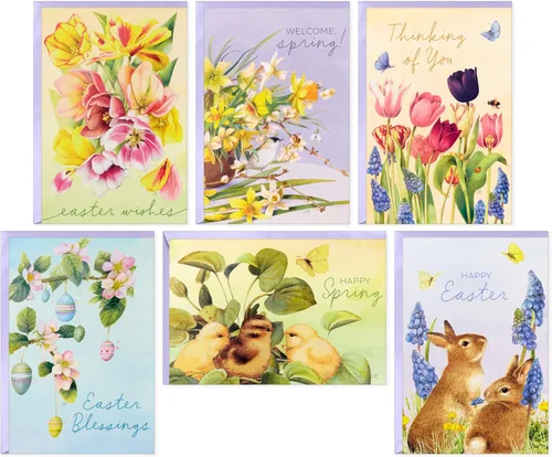 Hallmark Surtido de tarjetas de Pascua vintage, Marjorlein Bastin (36 tarjetas de primavera con sobres)