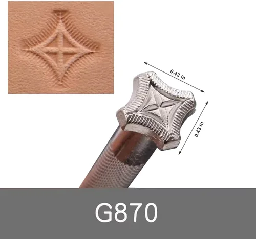 Miniatura 4 de Herramientas de estampado de cuero, 2 sellos profesionales de cuero para trabajo artesanal (121-2+870)
