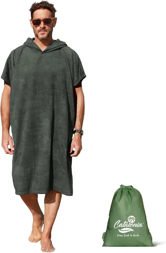 Miniatura 14 de Catalonia Poncho absorbente de surf para hombres y mujeres, poncho de cambio de toalla de secado rápido, poncho de toalla con capucha para adultos