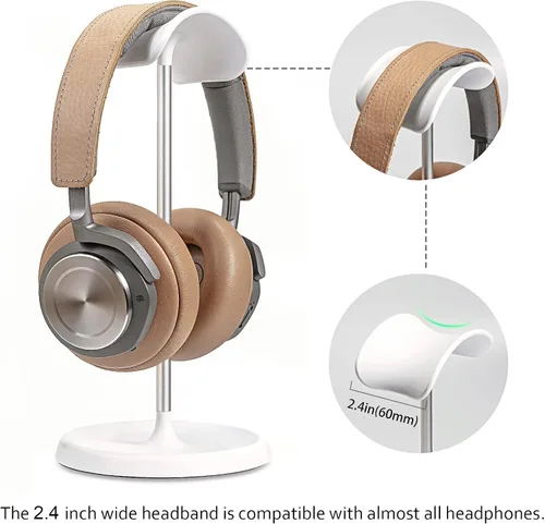 Miniatura 4 de Soporte para auriculares, soporte curvo con bandeja de almacenamiento, soporte para auriculares de base pesada para AirPods Max, AirPods, AirPods