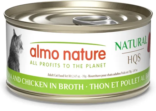 Miniatura 11 de almo nature HQS - Comida húmeda natural para gatos con atún y queso en caldo, sin granos, 5.29 onzas (paquete de 24))
