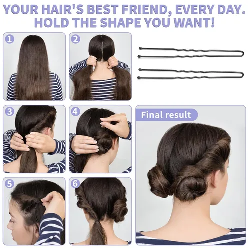 Miniatura 5 de Mia Klein Horquillas para el cabello en forma de U, 2.4 pulgadas, 250 unidades, horquillas profesionales para mujeres, niñas y salones
