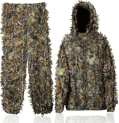 Traje Ghillie, traje de camuflaje frondoso 3D, ropa de camuflaje de caza, ropa de bosque para caza, Airsoft, fotografía de vida silvestre 42/