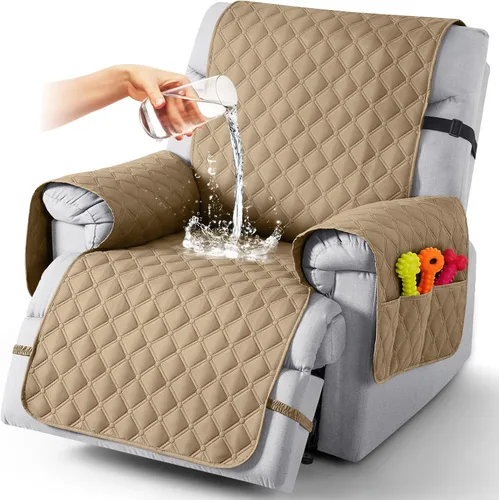 Miniatura 14 de TAOCOCO Fundas reclinables 100% impermeables, con correas para las piernas, funda de sofá reclinable reversible para silla reclinable, protector