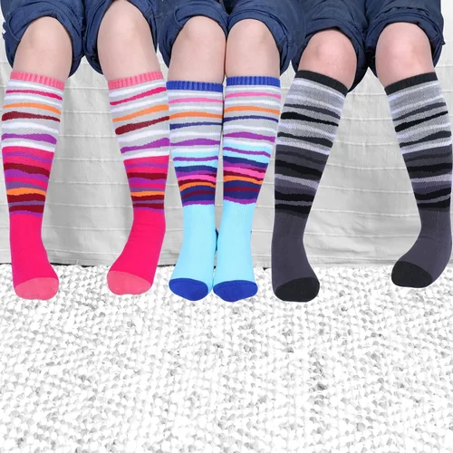 Miniatura 3 de Calcetines de esquí para niños, 3 pares de calcetines cálidos de invierno para nieve, para niños y niñas, jóvenes, esquí, snowboard, para niños de 4
