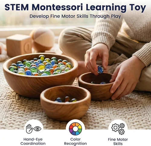 Miniatura 6 de POPLAY Canicas para niños, 115 piezas de canicas de cristal ojo de gato, mezcla de 6 colores con caja de regalo, para juegos de mesa de damas