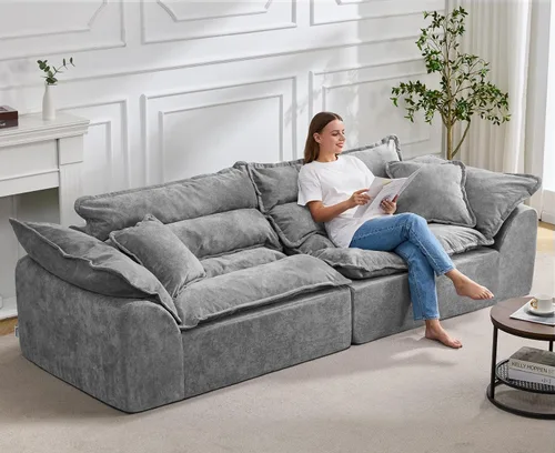 Miniatura 9 de Hobestluk Sofá modular de 104 pulgadas, sofá modular de 3 plazas, sofá sin hueso, sofá nube con cojín extraíble, sofás modulares seccionales